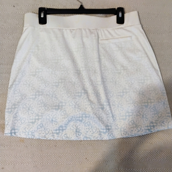 Pebble Beach Pants - Pebble Beach Elegant White and Light Blue Women's Golf Skort.